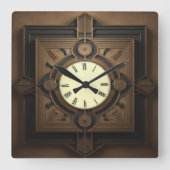 Art Deco Vierkante Klok (Voorkant)