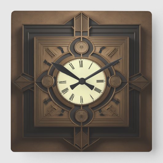 Art Deco Vierkante Klok (Voorkant)