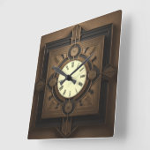 Art Deco Vierkante Klok (Hoek)