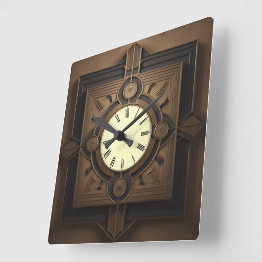 Art Deco Vierkante Klok (Hoek)