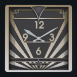 Art Deco Vierkante Klok<br><div class="desc">Geweldig Art Deco-klokontwerp. Je zult het leuk vinden als anderen. U kunt dit ontwerp vrij gebruiken voor andere producten of jouw tekst aanpassen en toevoegen. Volg me voor meer. Dank je. Een leuke dag.</div>