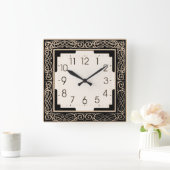 Art Deco Vierkante Klok (Huis)