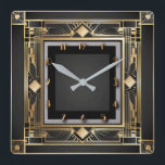 Art Deco Vierkante Klok<br><div class="desc">Geweldig klokontwerp. Je zult het leuk vinden als anderen. U kunt dit ontwerp vrij gebruiken voor andere producten die u wilt of om jouw tekst aan te passen en toe te voegen. Volg me voor meer. Met vriendelijke groet. Een leuke dag.</div>
