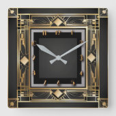 Art Deco Vierkante Klok (Voorkant)