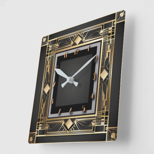 Art Deco Vierkante Klok (Hoek)