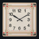 Art Deco Vierkante Klok<br><div class="desc">Geweldig Art Deco-klokontwerp. Je zult het leuk vinden als anderen. U kunt dit ontwerp vrij gebruiken voor andere producten of jouw tekst aanpassen en toevoegen. Volg me voor meer. Dank u. Een leuke dag.</div>