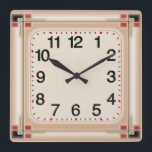 Art Deco Vierkante Klok<br><div class="desc">Geweldig Art Deco-klokontwerp. Je zult het leuk vinden als anderen. U kunt dit ontwerp vrij gebruiken voor andere producten of jouw tekst aanpassen en toevoegen. Volg me voor meer. Dank u. Een leuke dag.</div>