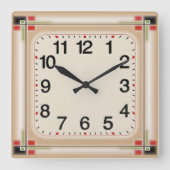 Art Deco Vierkante Klok (Voorkant)