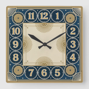 Art Deco Vierkante Klok