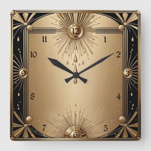 Art Deco Vierkante Klok (Voorkant)