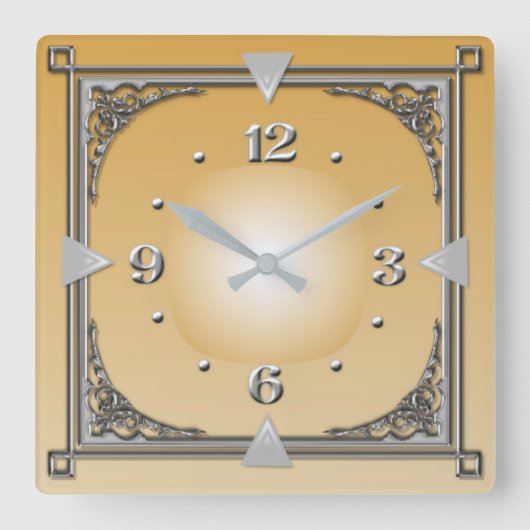 Art Deco Vierkante Klok (Voorkant)