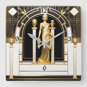 Art Deco Vierkante Klok