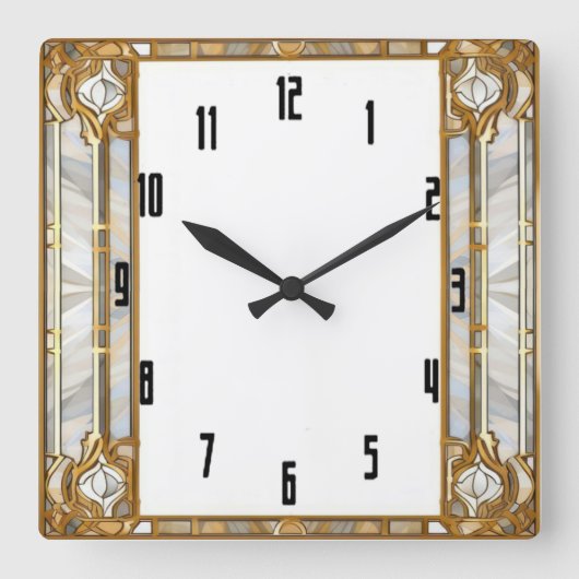 Art Deco Vierkante Klok (Voorkant)