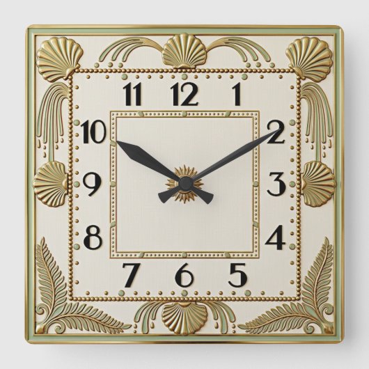Art Deco Vierkante Klok (Voorkant)