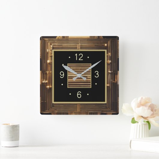 Art Deco Vierkante Klok (Huis)