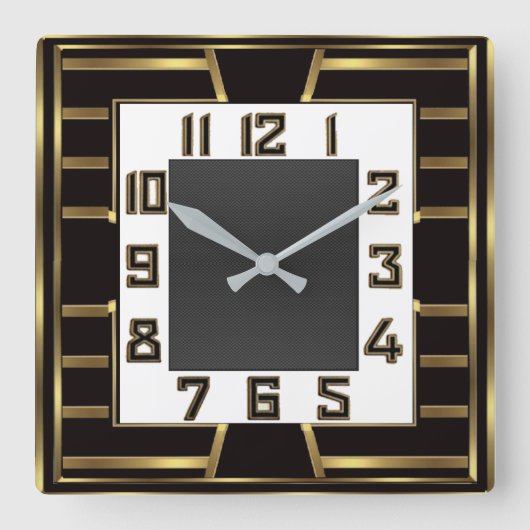 Art Deco Vierkante Klok (Voorkant)
