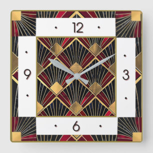 Art Deco Vierkante Klok