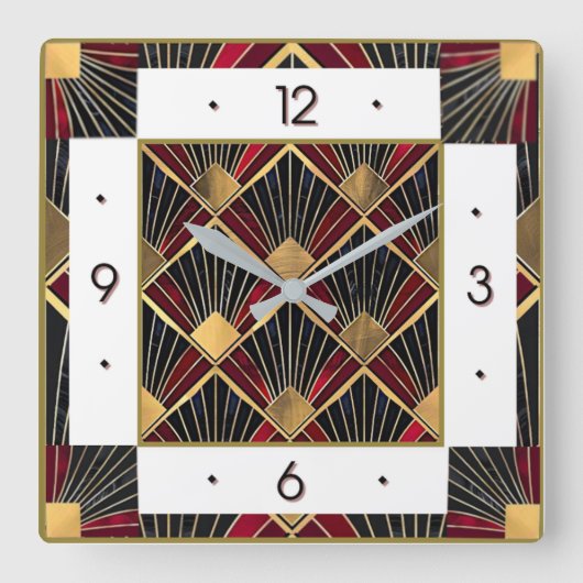 Art Deco Vierkante Klok (Voorkant)