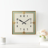 Art Deco Vierkante Klok (Huis)