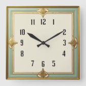 Art Deco Vierkante Klok (Voorkant)
