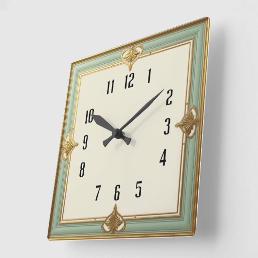 Art Deco Vierkante Klok (Hoek)