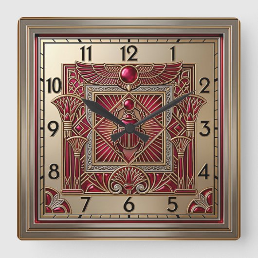 Art Deco Vierkante Klok (Voorkant)