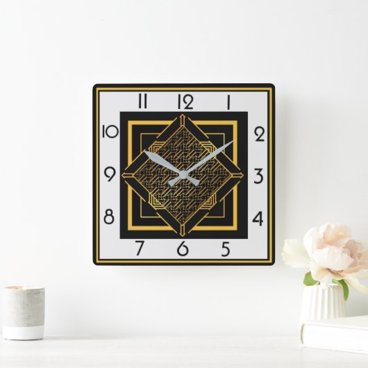 Art Deco Vierkante Klok (Huis)