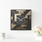 Art Deco Vierkante Klok (Huis)