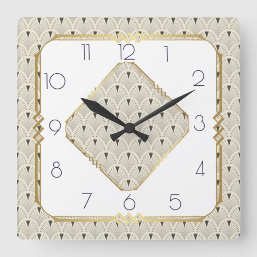 Art Deco Vierkante Klok (Voorkant)