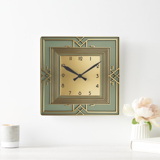 Art Deco Vierkante Klok (Huis)