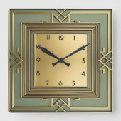Art Deco Vierkante Klok (Voorkant)