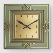 Art Deco Vierkante Klok