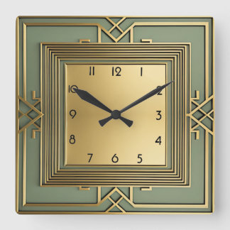 Art Deco Vierkante Klok