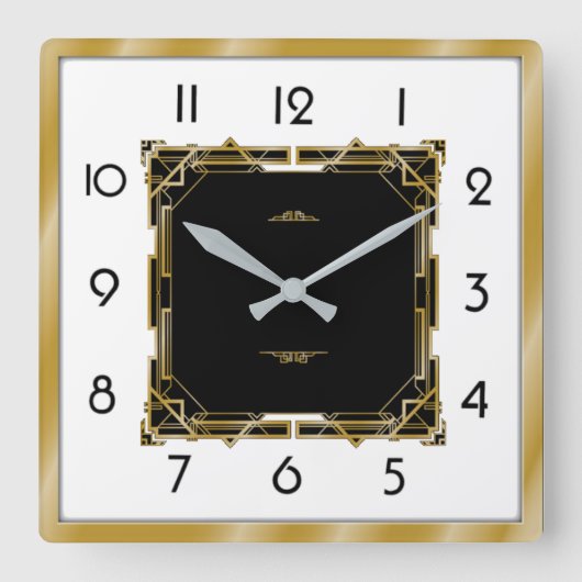 Art Deco Vierkante Klok (Voorkant)