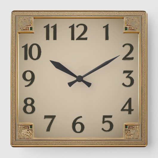 Art Deco Vierkante Klok (Voorkant)