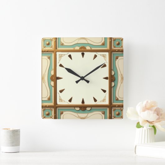Art Deco Vierkante Klok (Huis)