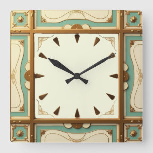 Art Deco Vierkante Klok