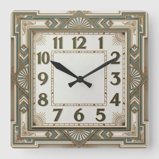 Art Deco Vierkante Klok (Voorkant)