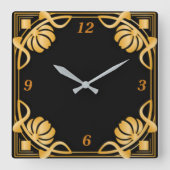 Art deco vierkante klok (Voorkant)