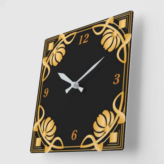 Art deco vierkante klok (Hoek)