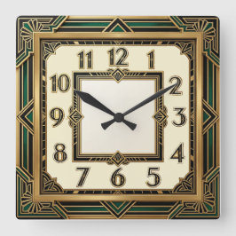 Art Deco Vierkante Klok