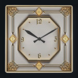 Art Deco Vierkante Klok<br><div class="desc">Great clock design. You will love it like others. Be free to use this design for other product you like or to customize and add your text. Follow me for more. Thank you. Have a nice day.</div>