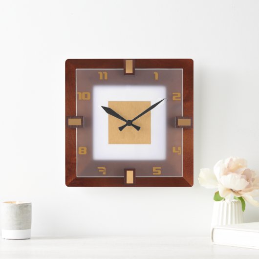 Art Deco Vierkante Klok (Huis)