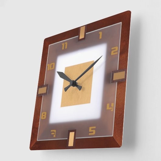 Art Deco Vierkante Klok (Hoek)