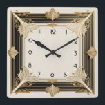 Art Deco Vierkante Klok<br><div class="desc">Geweldig klokontwerp. Je zult het leuk vinden als anderen. U kunt dit ontwerp vrij gebruiken voor andere producten die u wilt of om jouw tekst aan te passen en toe te voegen. Volg me voor meer. Met vriendelijke groet. Een leuke dag.</div>