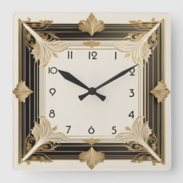 Art Deco Vierkante Klok