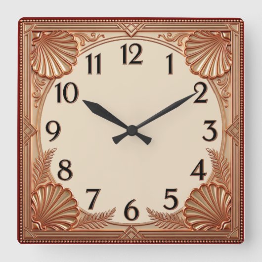 Art Deco Vierkante Klok (Voorkant)