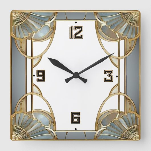 Art Deco Vierkante Klok (Voorkant)