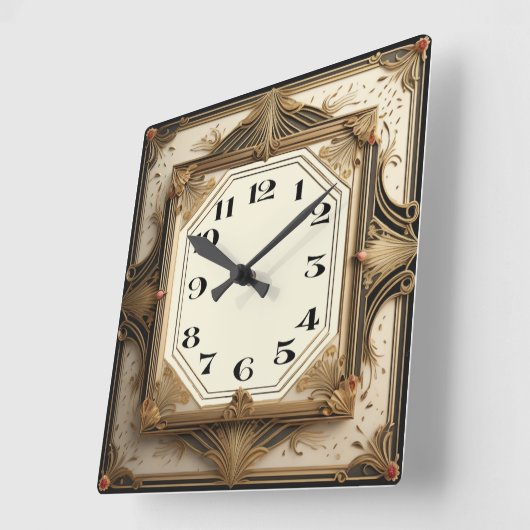 Art Deco Vierkante Klok (Hoek)