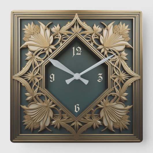 Art Deco Vierkante Klok (Voorkant)